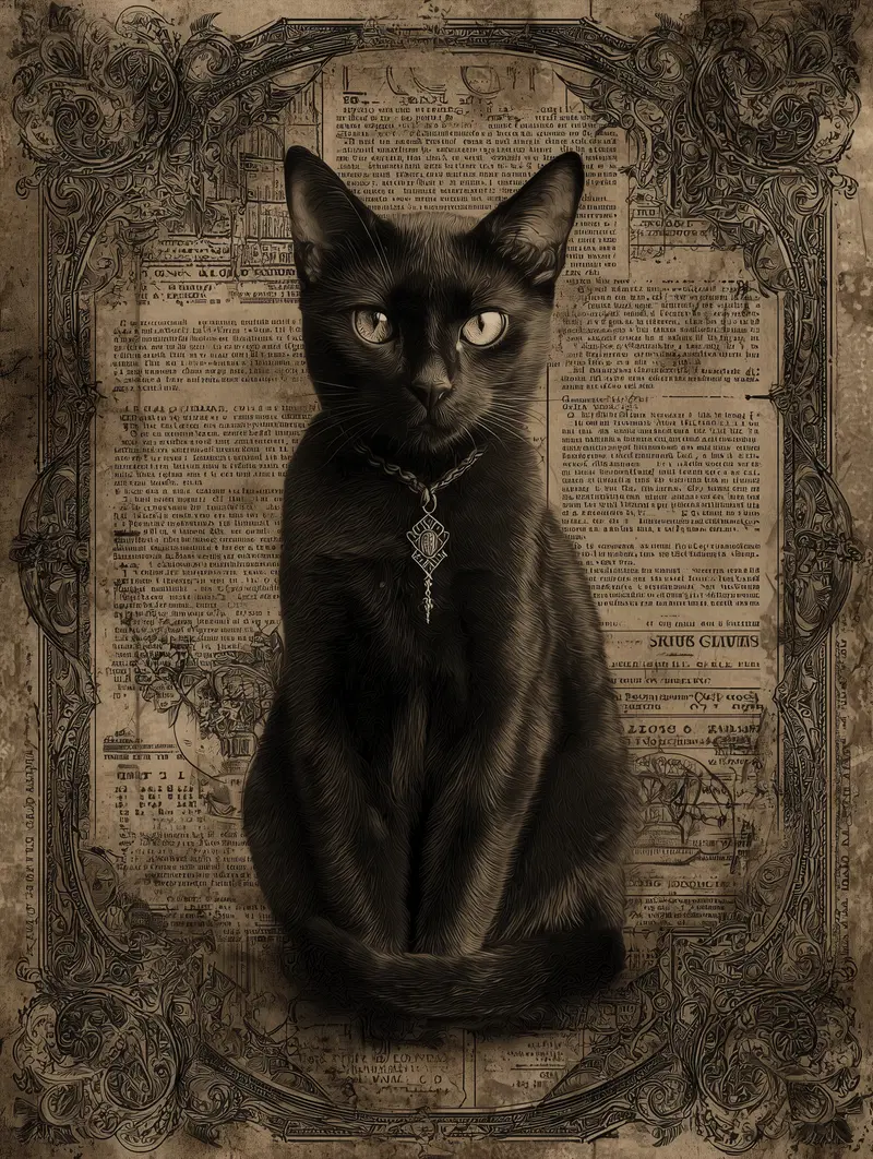 Gothic Vintage Cat Portrait Decor Inspiration