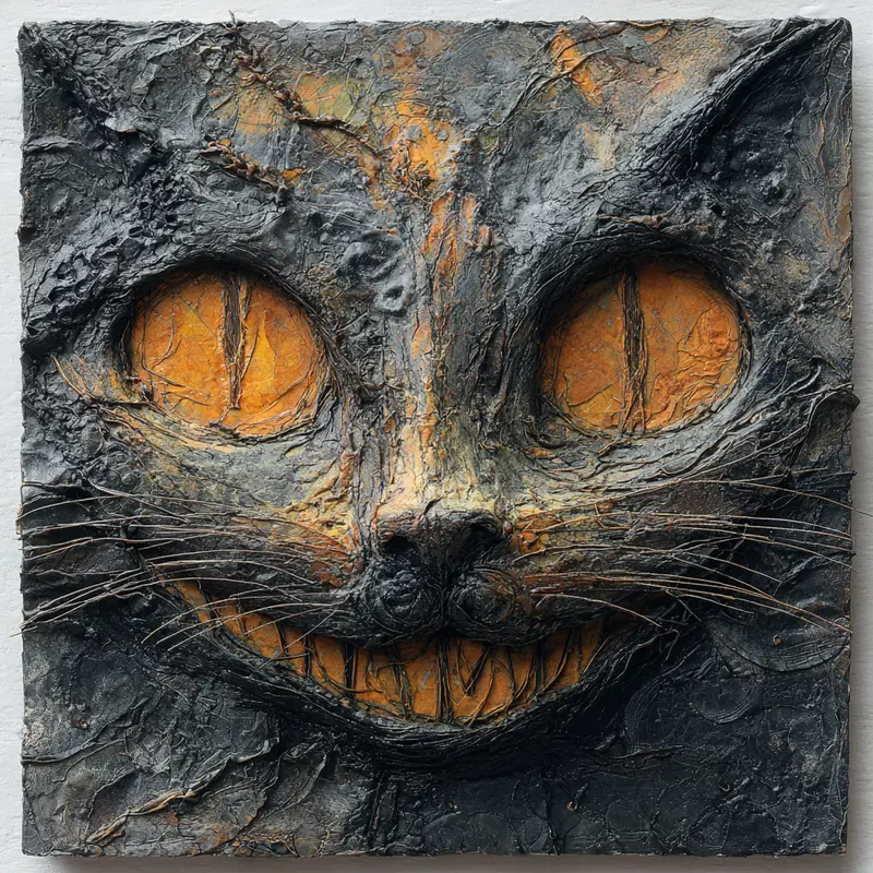 3D Textured Halloween Cat Decor Inspiration