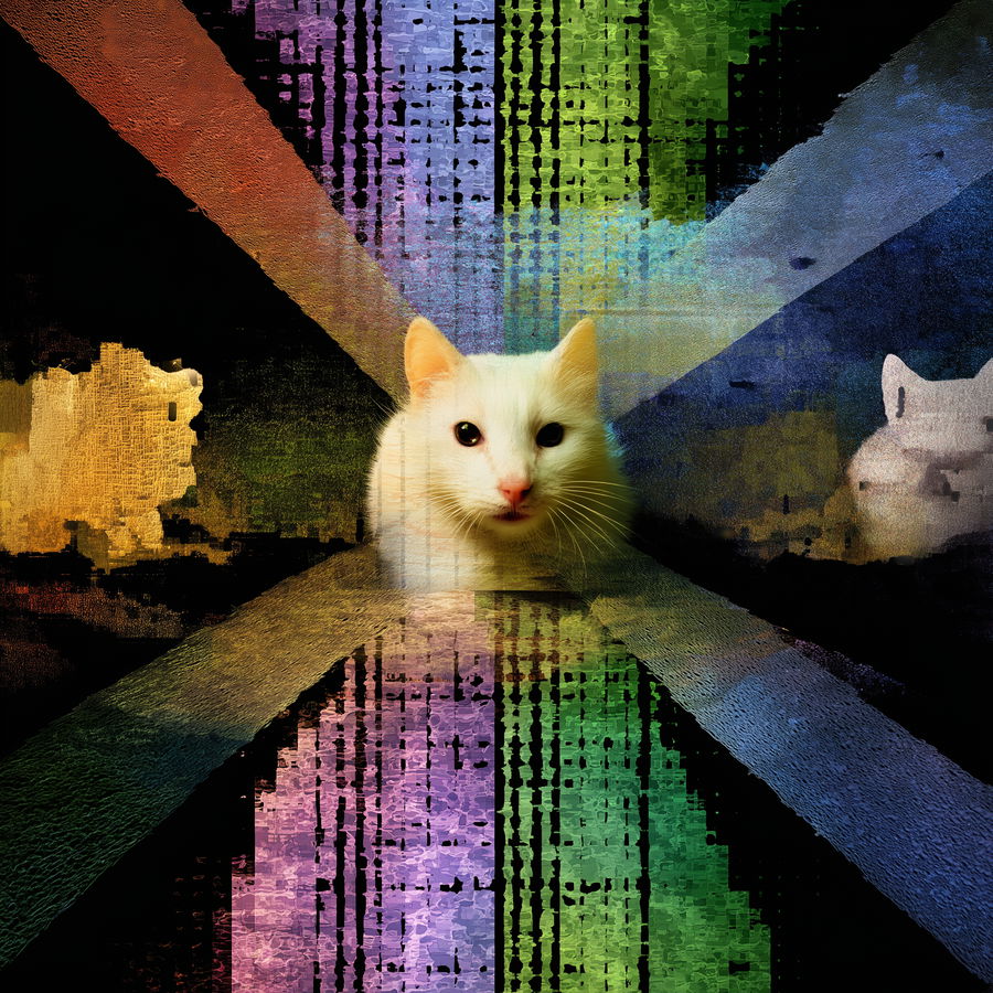 Colorful blotter paper design featuring playful hamsters and diffraction effects