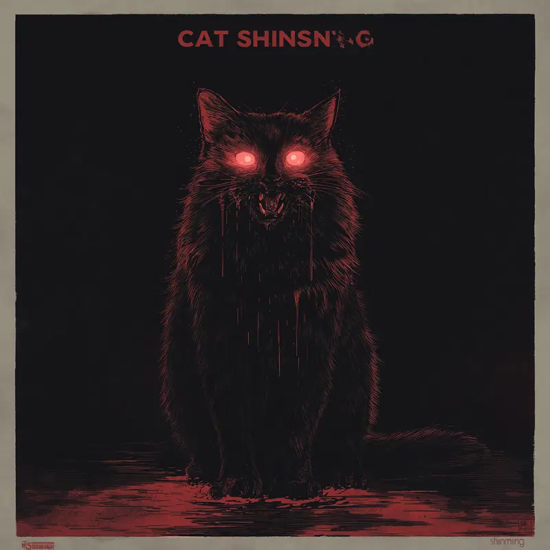 Spooky Cat Shining Horror Movie Poster Decor Inspiration