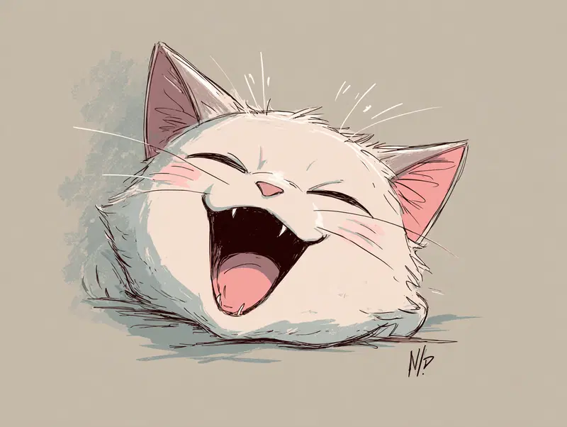 Kawaii Cartoon Cat Head Portrait for Cute Home Decor Inspiration