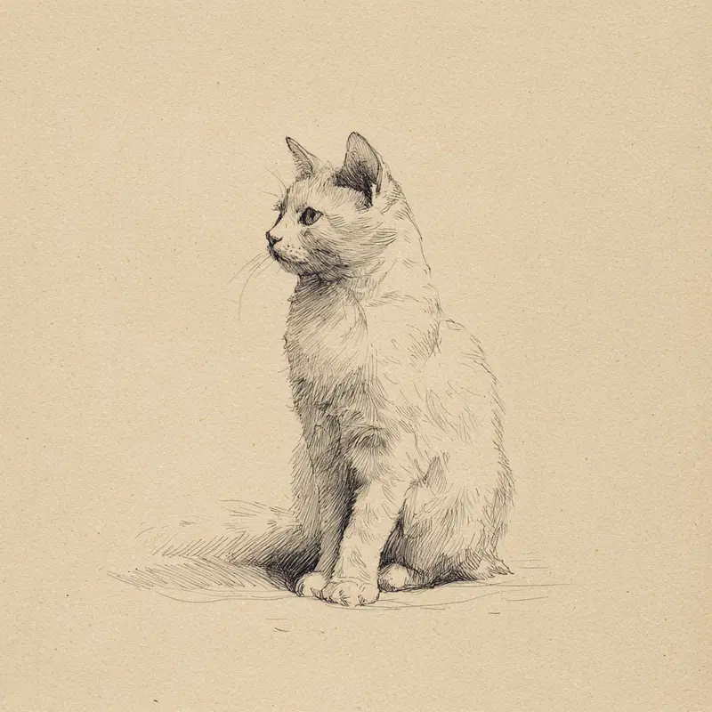 Minimalist Cat Sketch for Elegant Home Decor Inspiration