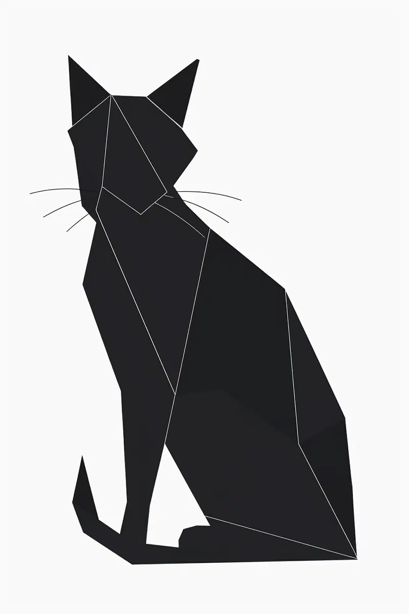 Minimalist Black Cat Geometric Wall Art Decor Ideas