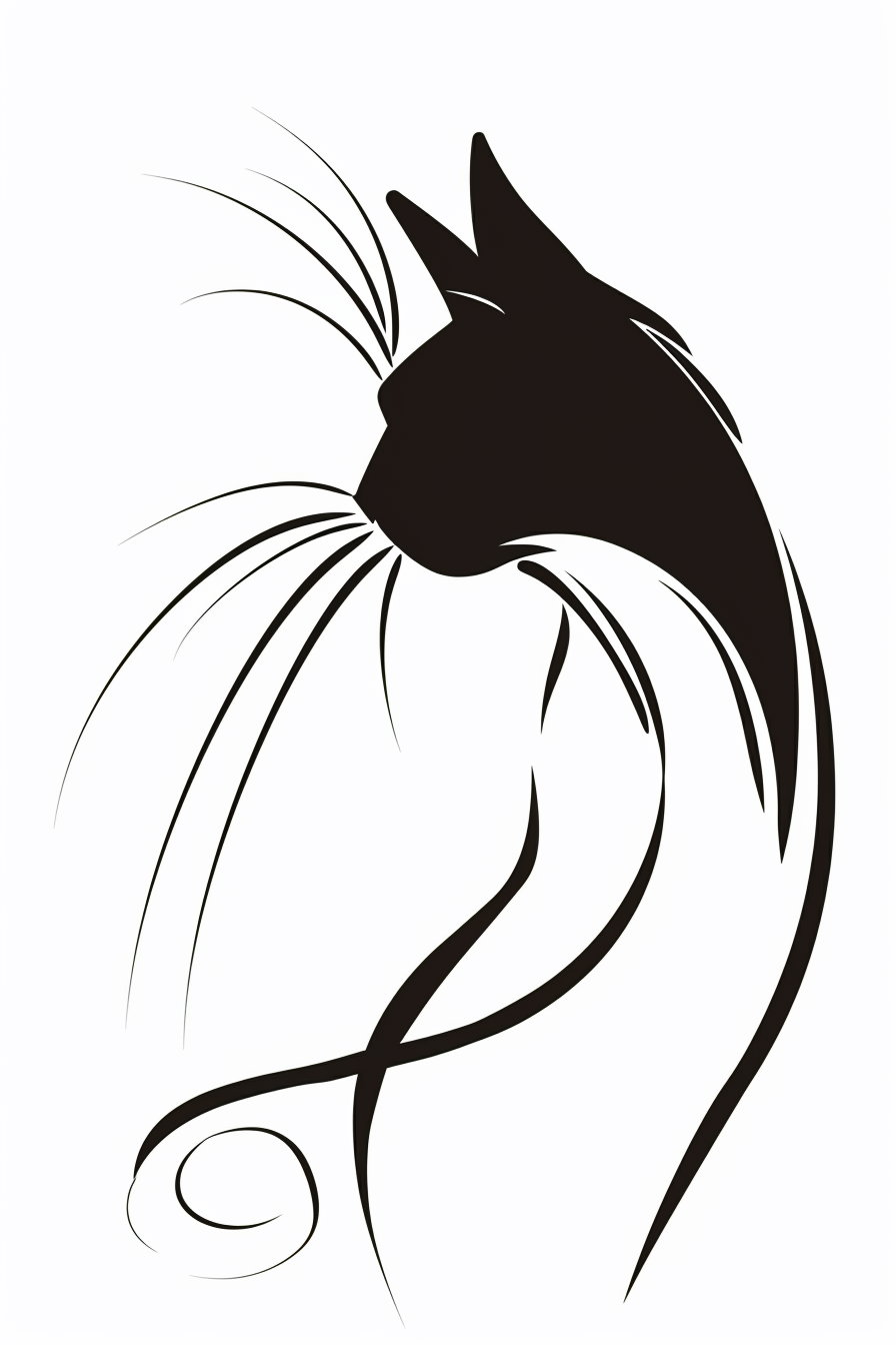 Minimalist cat silhouette in continuous line art design