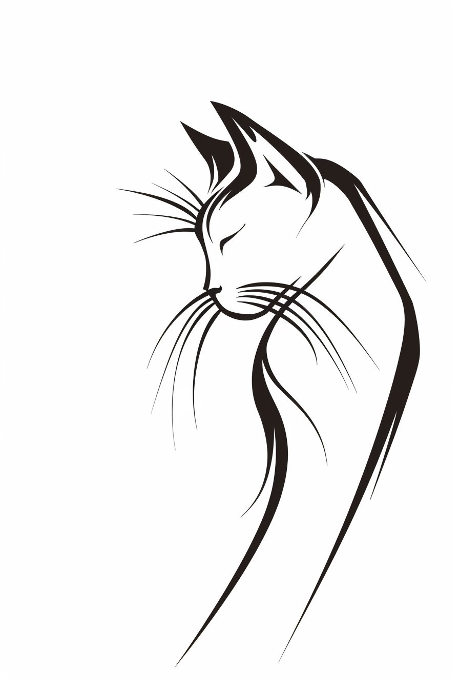 Minimalist cat silhouette in elegant continuous line design