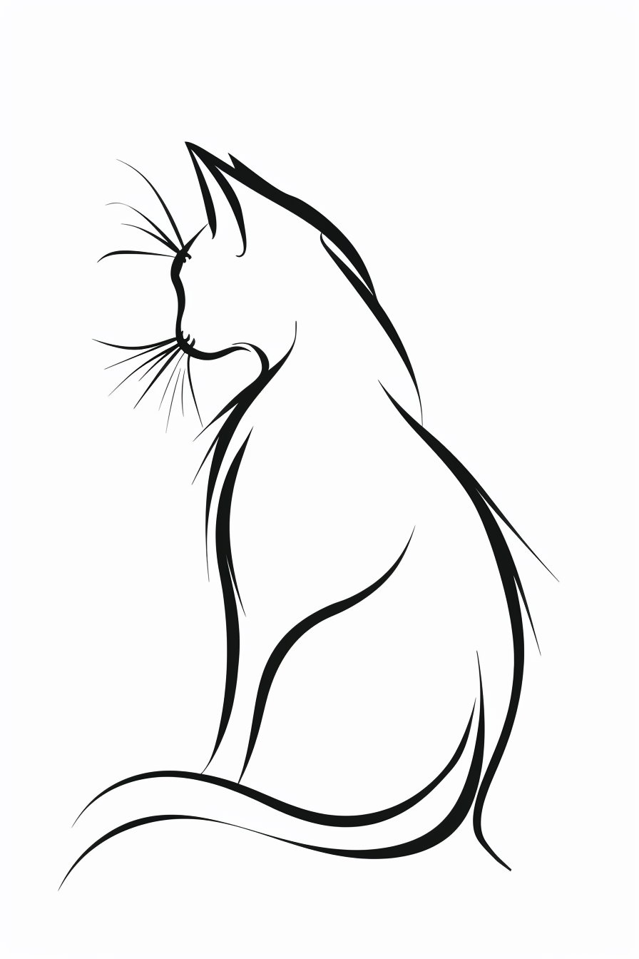 Minimalist cat silhouette in elegant continuous line design