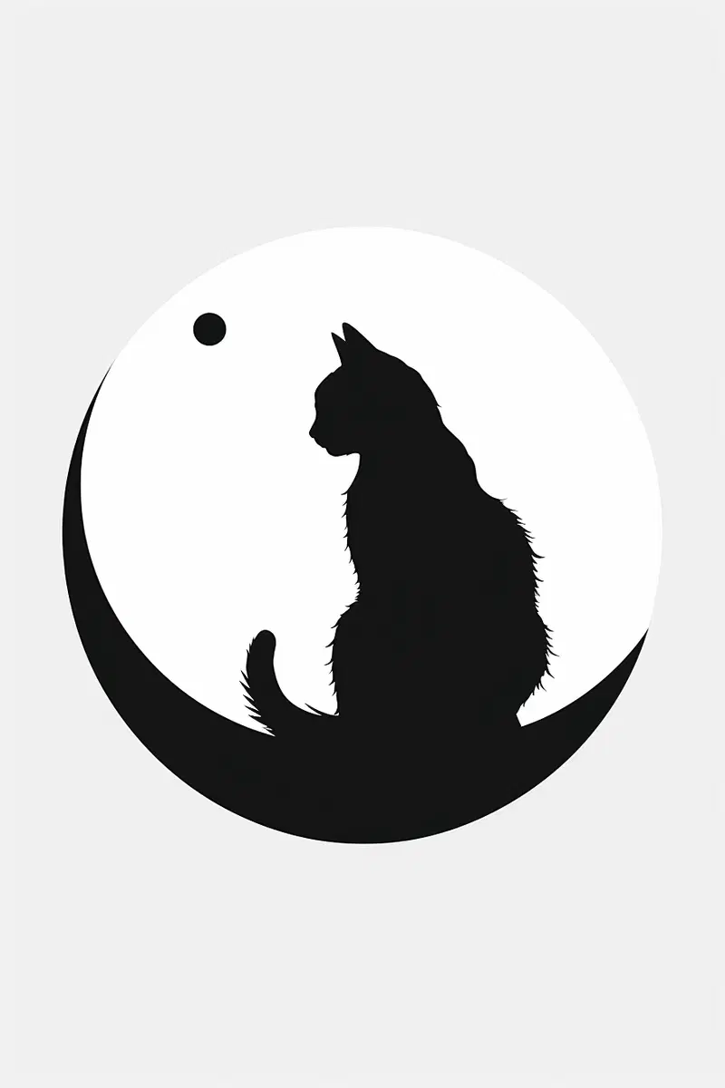 Minimalist Cat Silhouette Wall Art Printable Decor