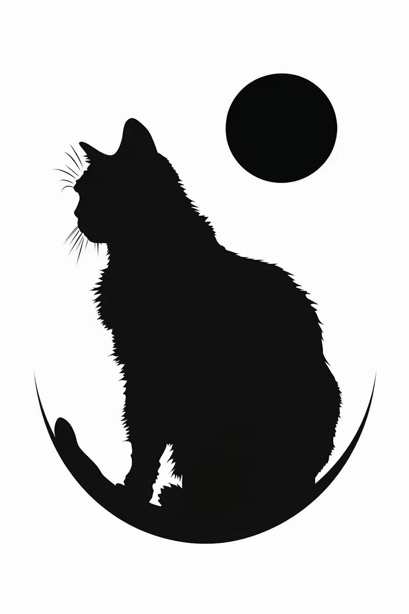 Minimalist Cat Silhouette Wall Art for Modern Decor