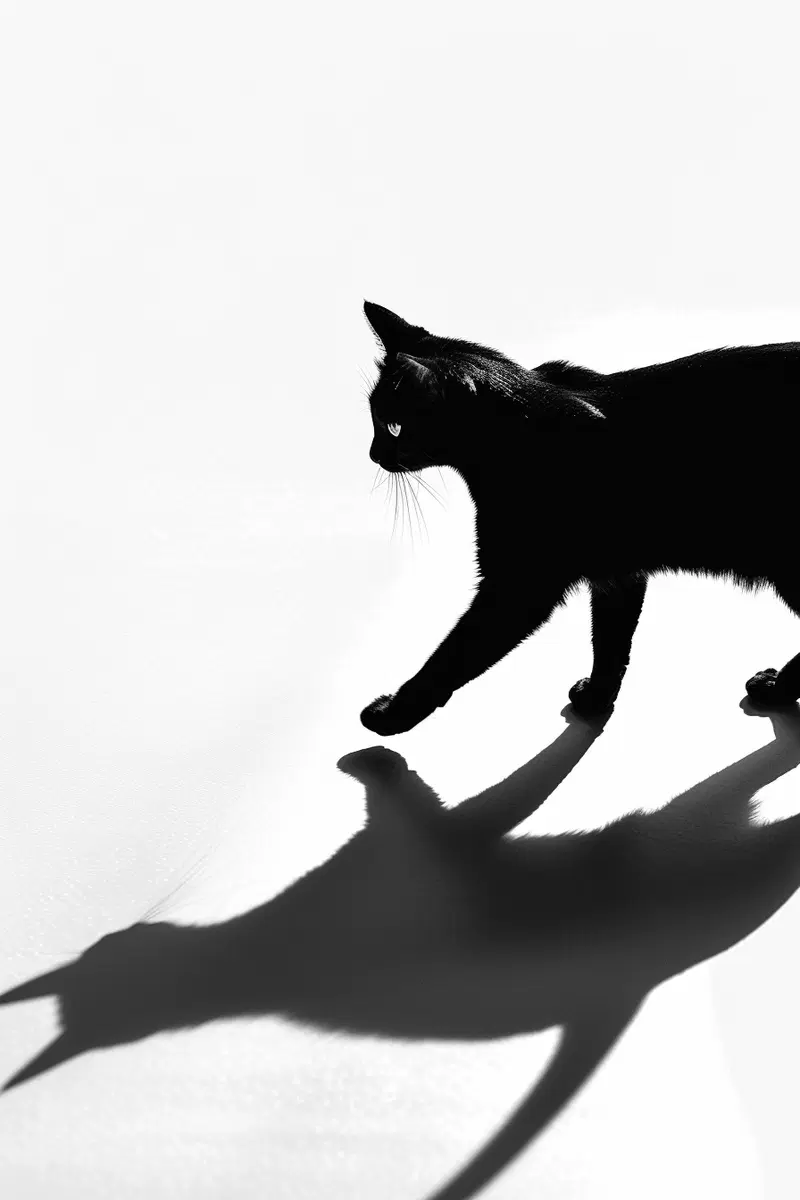 Minimalist Cat Walking Wall Art Printable for Modern Decor