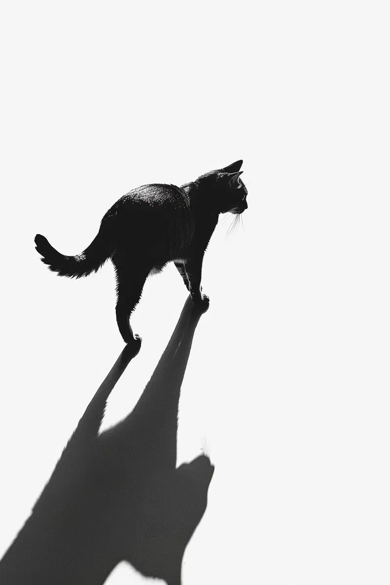 Minimalist Cat Walking Wall Art for Modern Decor