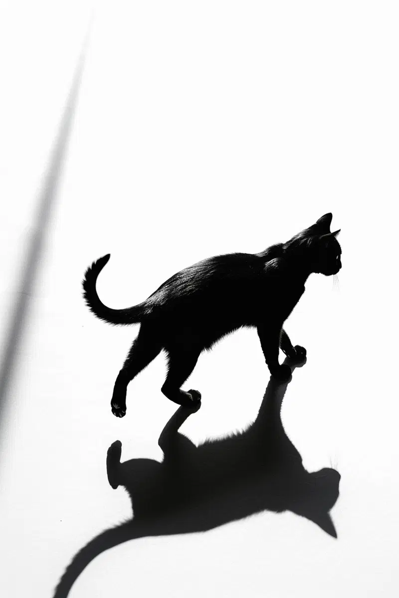 Minimalist Cat Walking Wall Art for Modern Decor