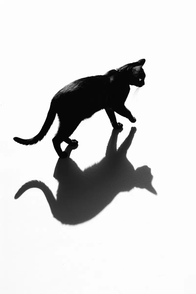 Minimalist Cat Walking Wall Art Printable for Modern Decor