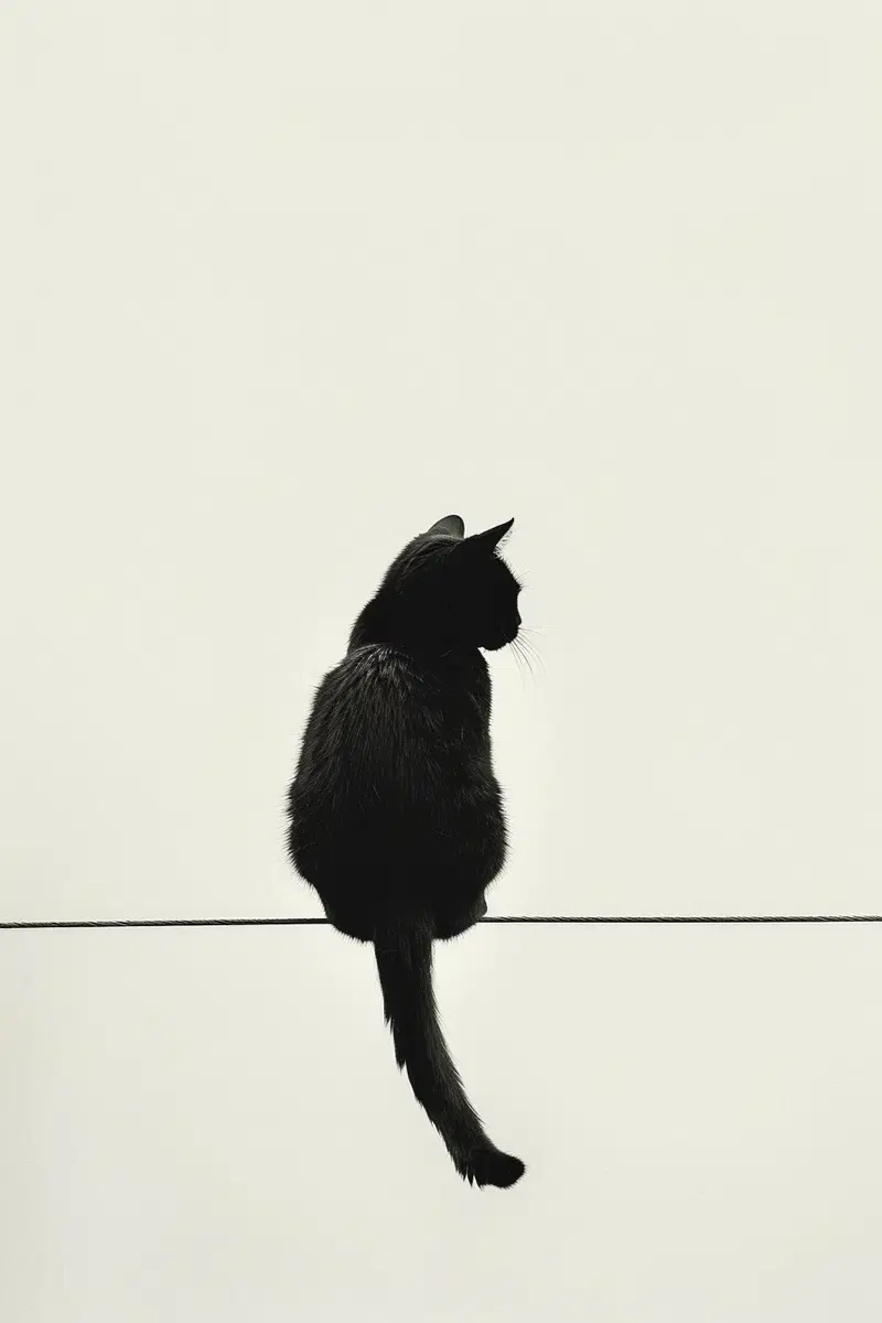 Minimalist Black Cat Wall Art for Elegant Decor