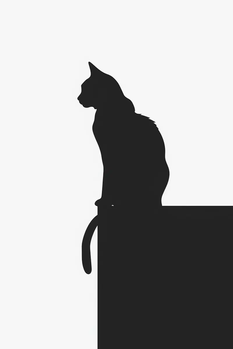 Minimalist Cat Silhouette Wall Art for Modern Decor