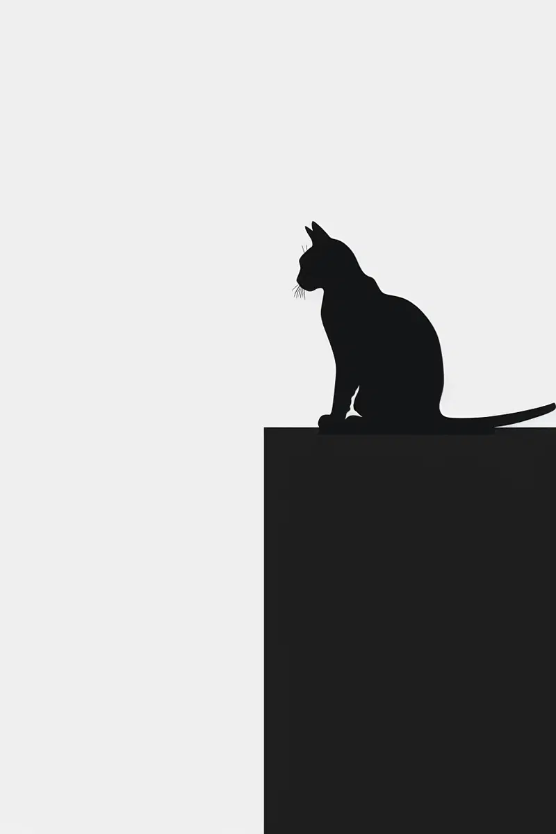 Minimalist Cat Silhouette Wall Art for Modern Decor