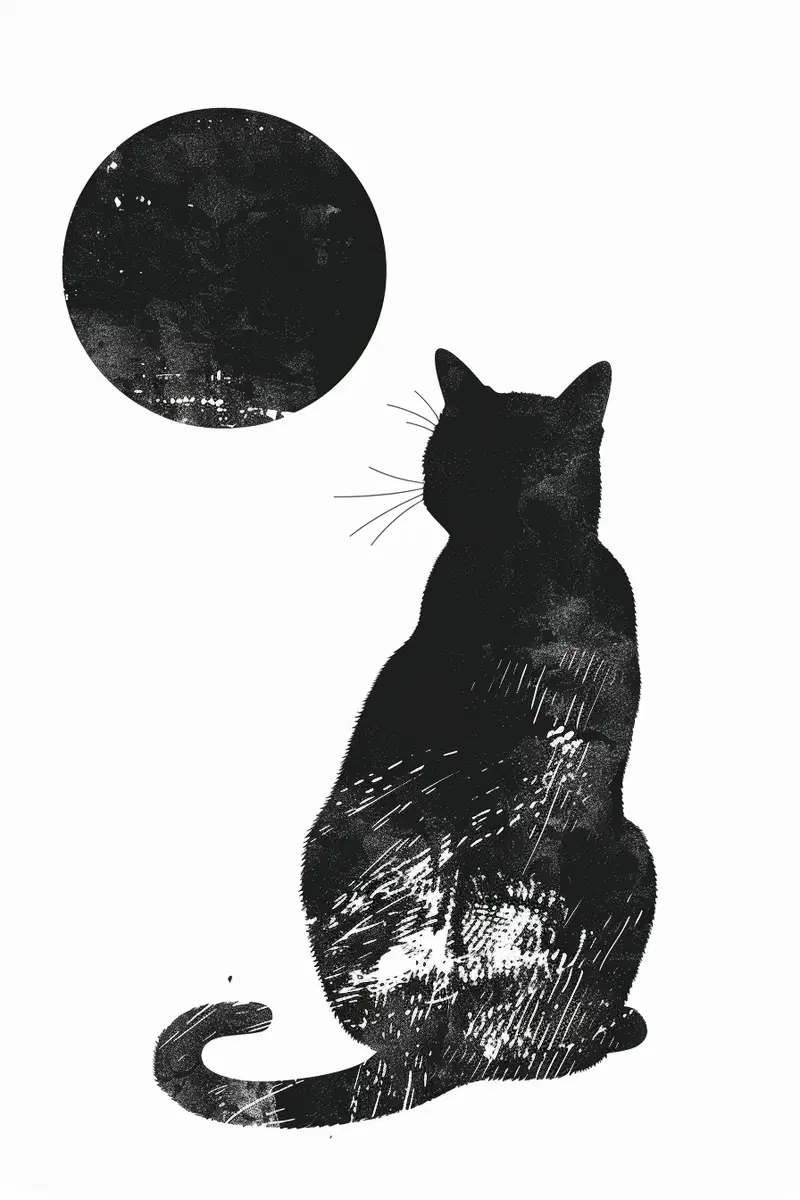 Minimalist Cat Wall Art Print for Modern Decor