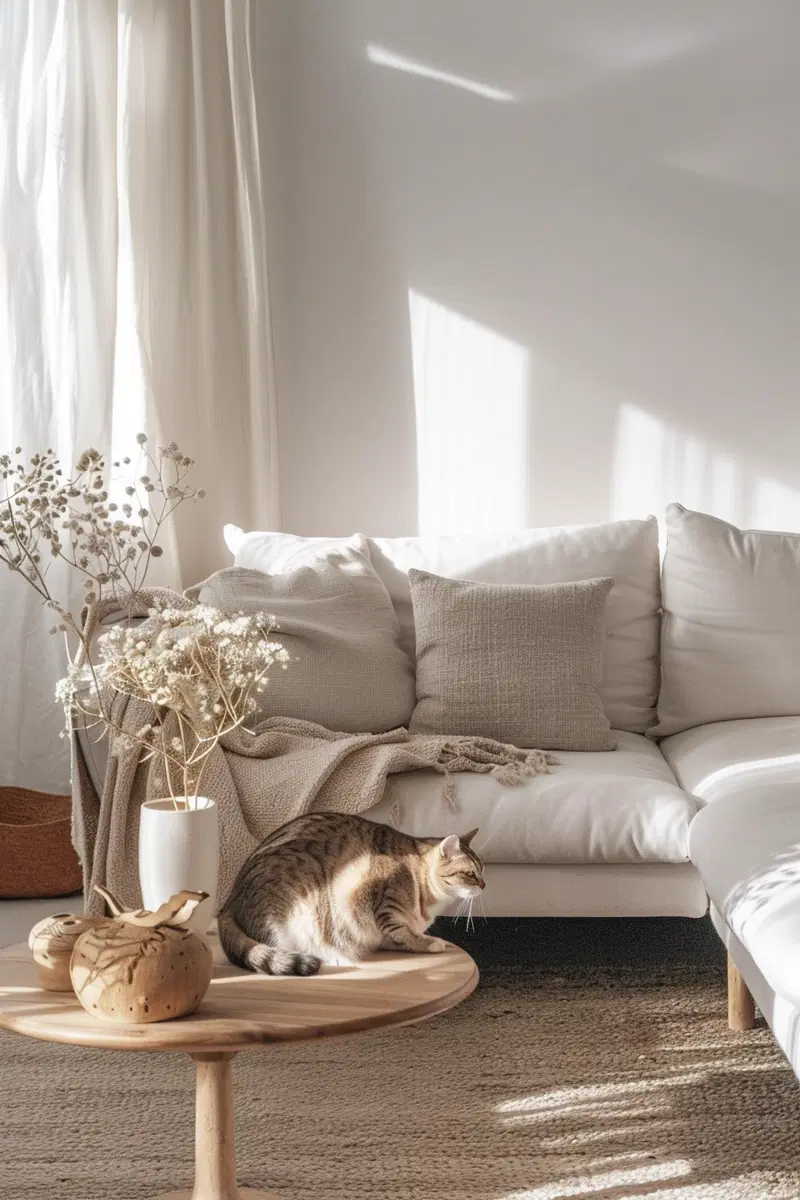 Modern Minimalist Cat Decor for a Stylish Living Room