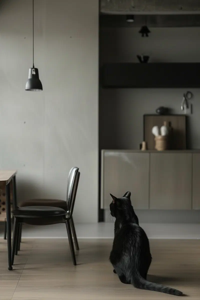 Modern Minimalist Black Cat Wall Art for Stylish Interiors
