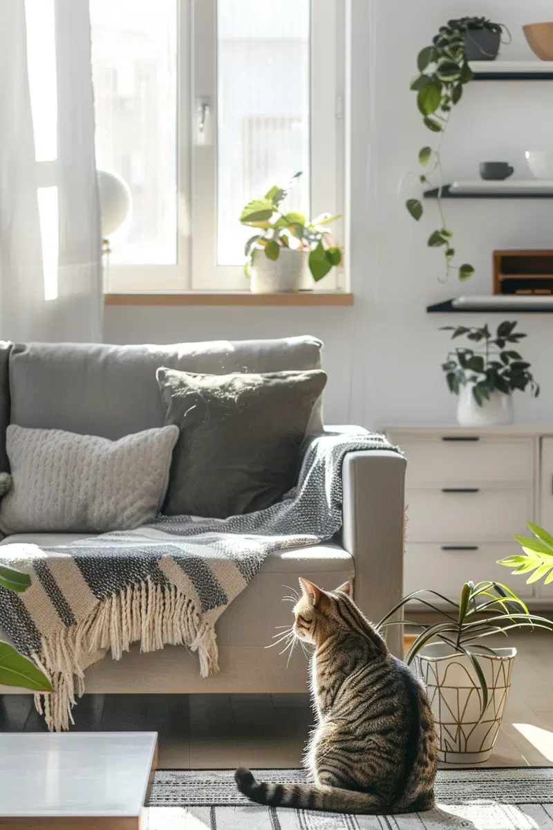 Modern Minimalist Cat Decor for Stylish Living Rooms