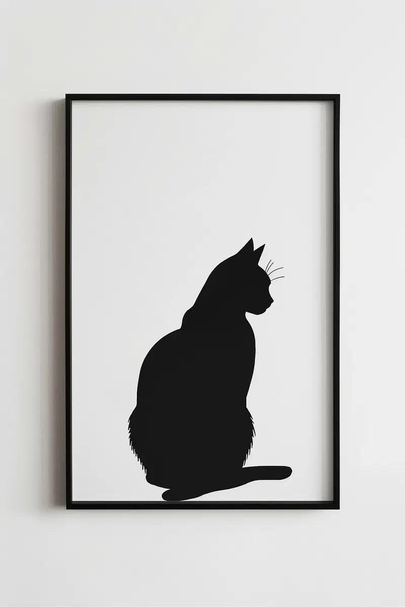 Modern Minimalist Cat Printable Wall Art for Home Decor