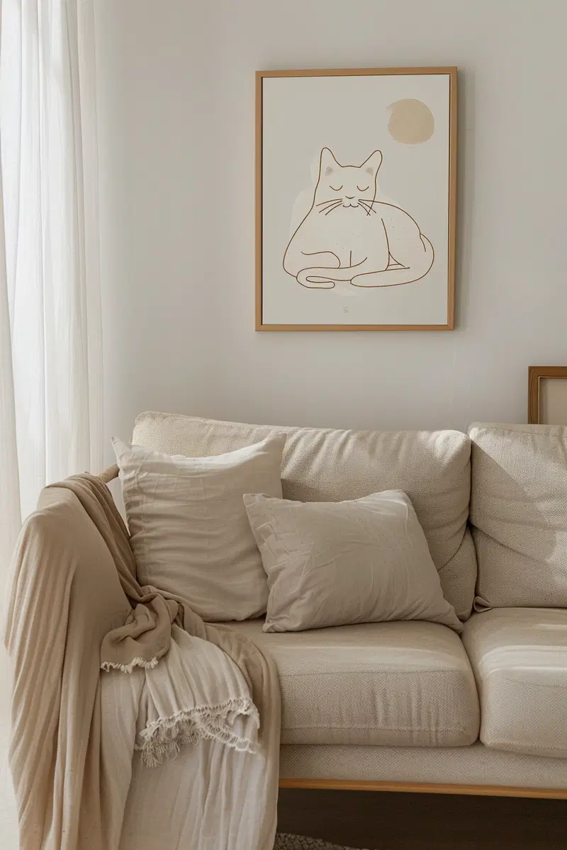 Minimalist Cat Wall Art for Modern Home Decor