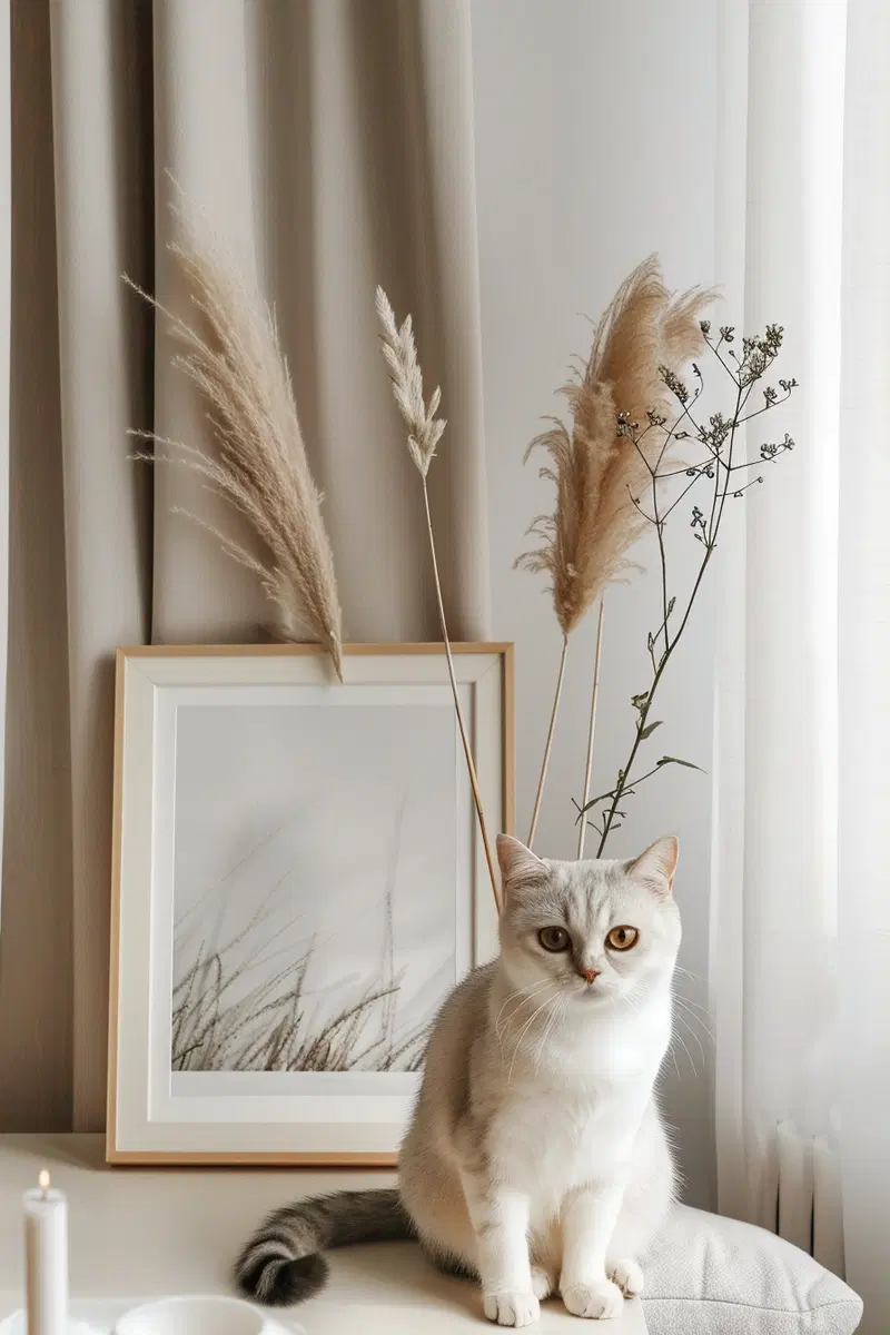 Minimalist Cat Wall Art for Modern Home Decor