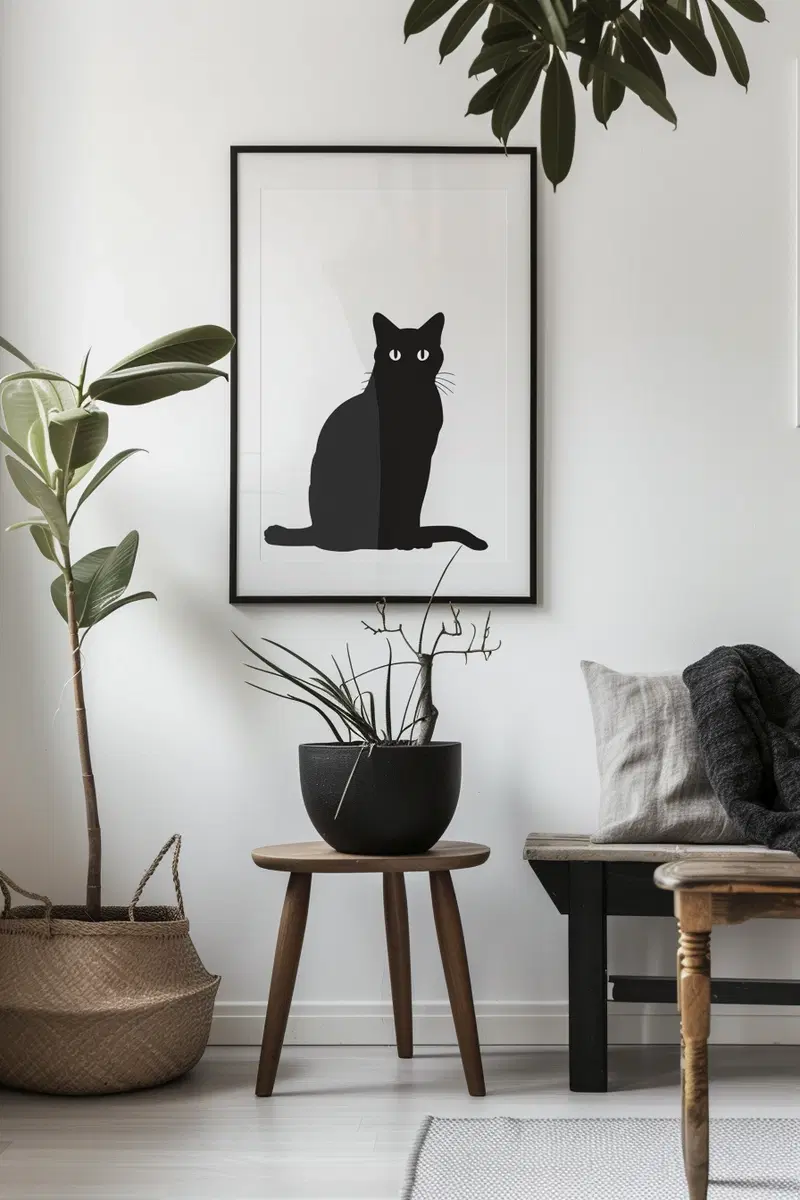 Minimalist Cat Wall Art Printable for Modern Decor