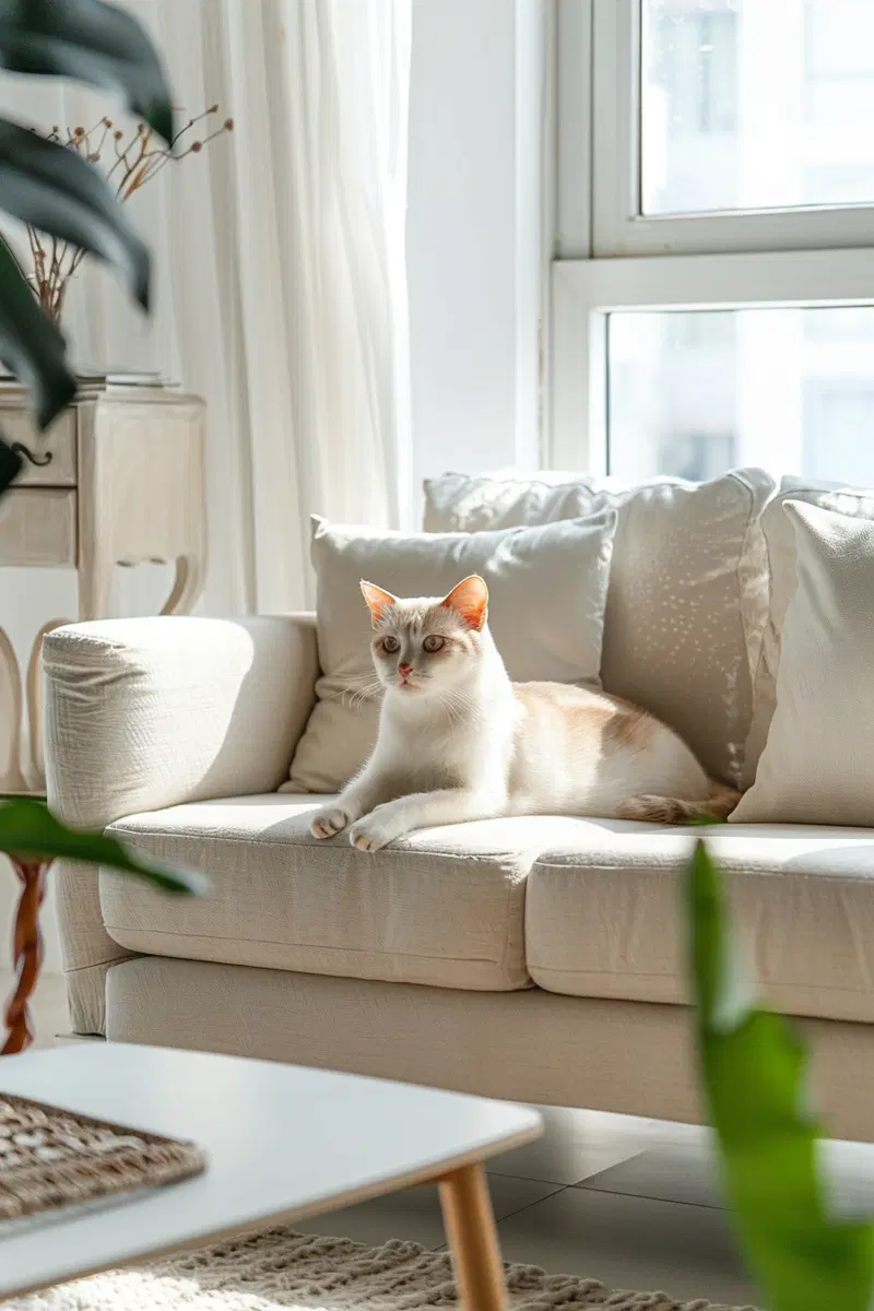 Luxury Minimalist Cat Decor for Modern Living Room Aesthetic