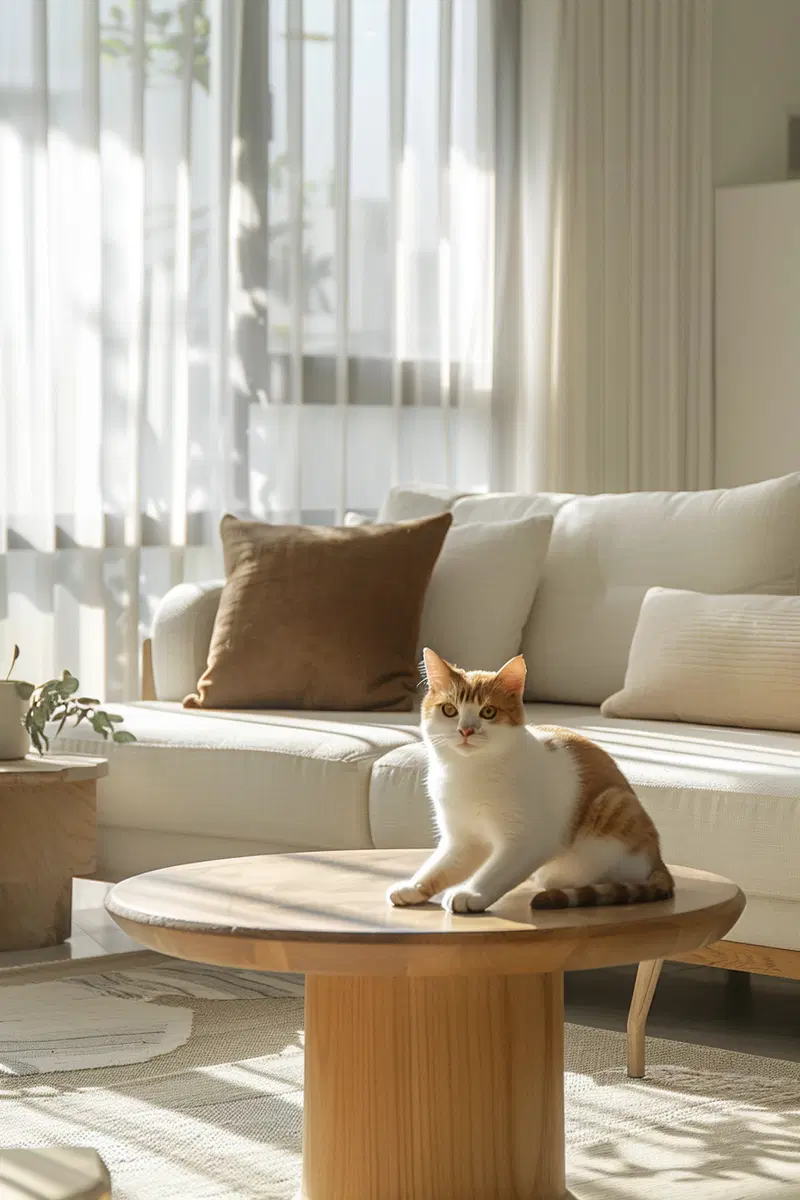 Luxury Minimalist Cat Decor for Modern Living Room Aesthetic