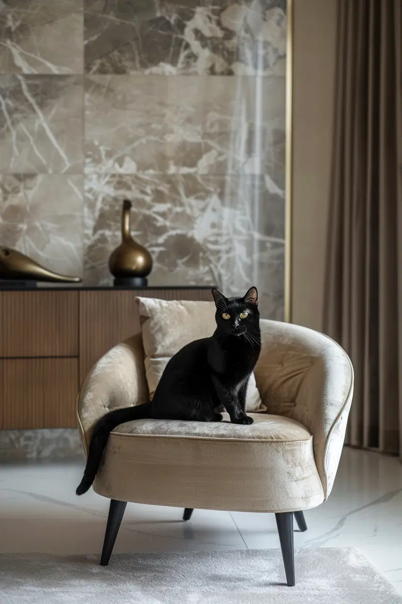 Elegant Black Cat Wall Art for Modern Interior Decor