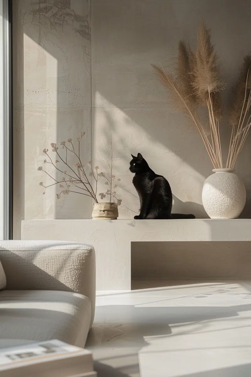 Elegant Black Cat Wall Art for Modern Interior Decor