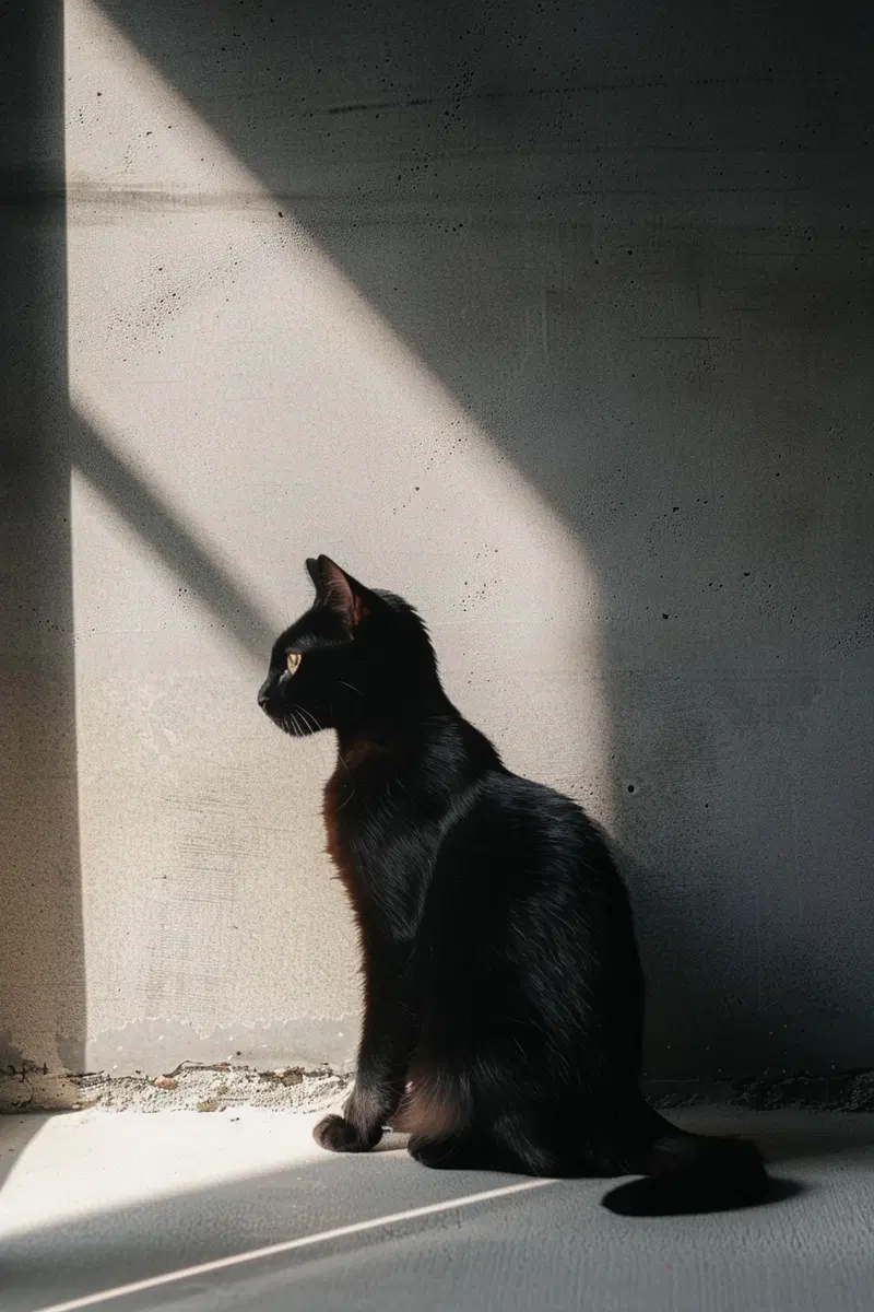 Elegant Black Cat Wall Art for Modern Minimalist Decor