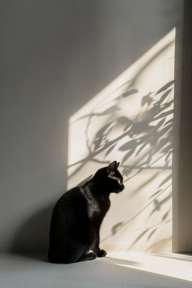 Elegant Black Cat Wall Art for Modern Minimalist Decor
