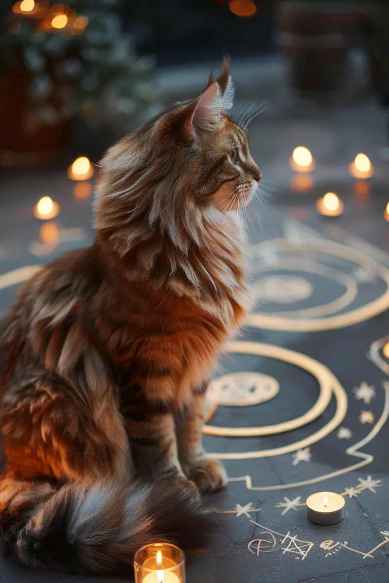 Mystical Cat Candle Decor for a Dark Fantasy Room Aesthetic