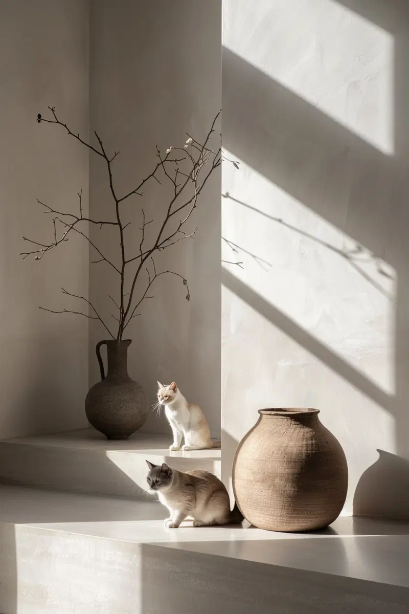 Minimalist Cat Wall Art for Modern Scandinavian Decor