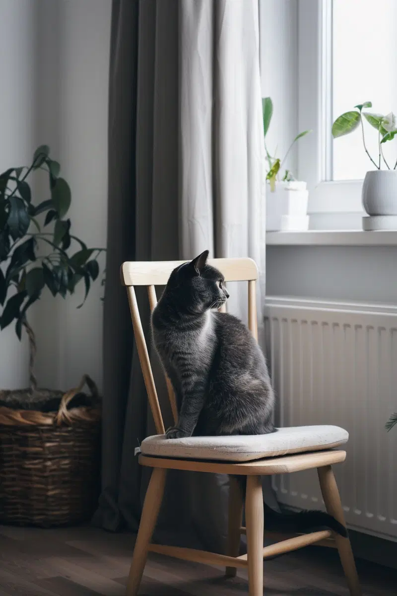 Scandinavian Minimalist Decor Aesthetic with Cat Inspiration