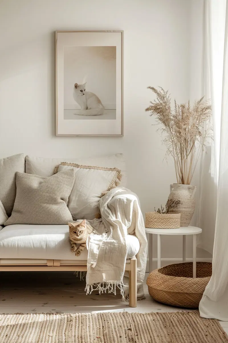 Neutral Cat Printable Wall Art for Minimalist Decor