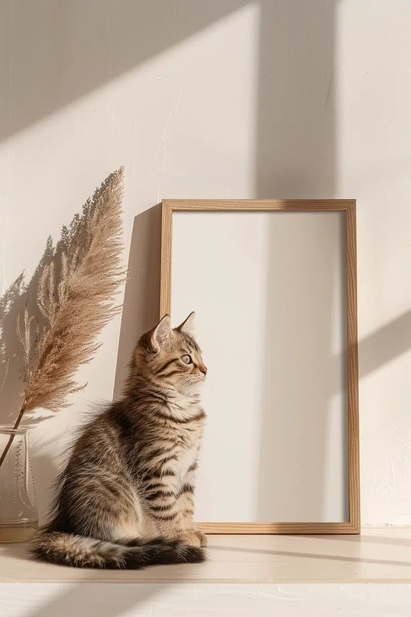 Neutral Cat Printable Wall Art for Minimalist Decor