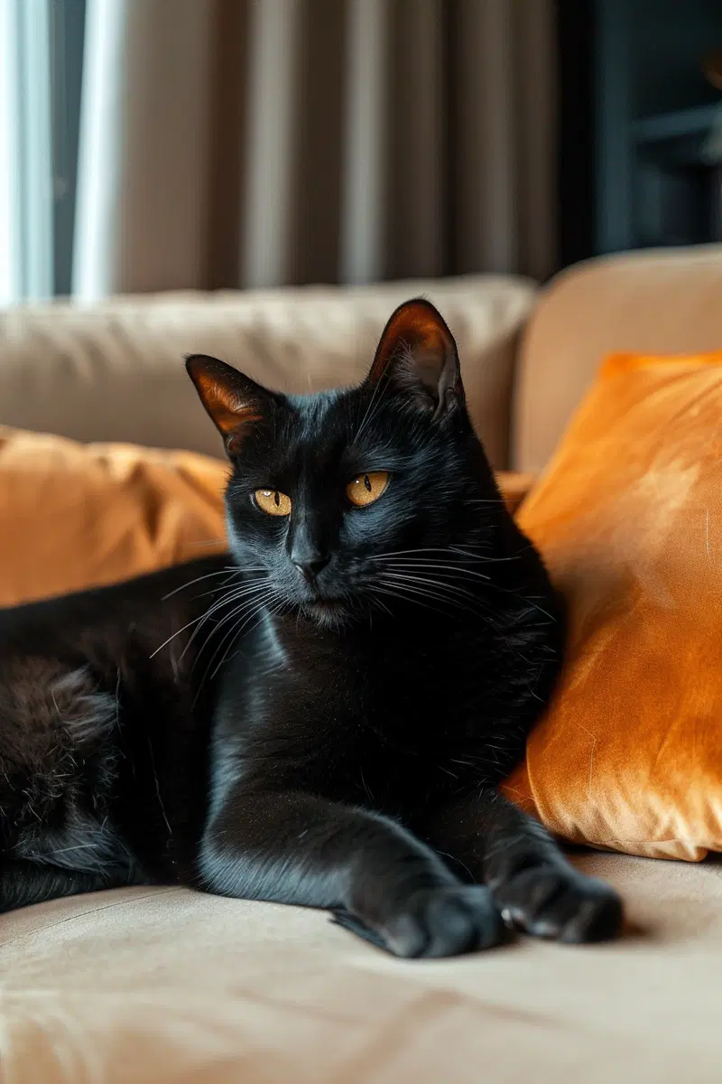 Elegant Minimalist Wall Art Decor with Black Cat Aesthetic