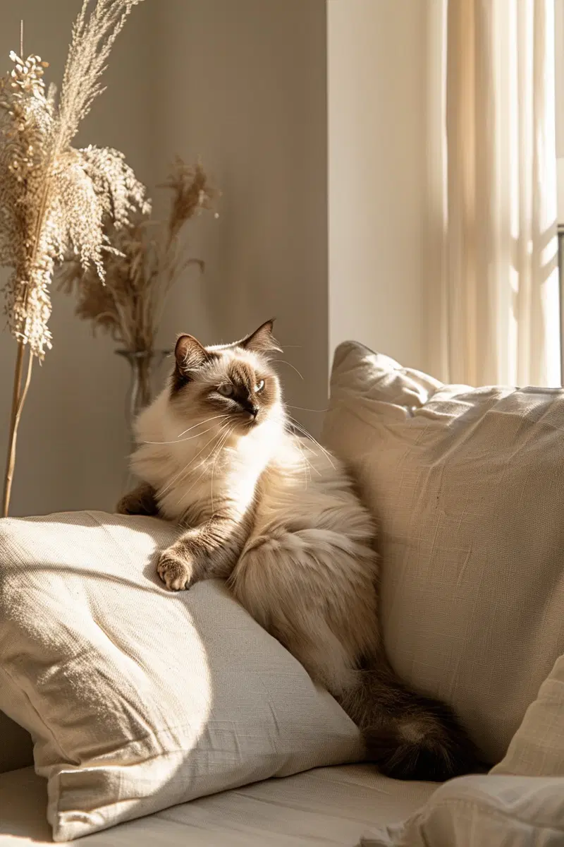 Luxury Neutral Cat Decor for Modern Minimalist Aesthetic