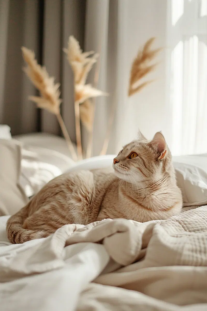 Elegant Minimalist Cat Decor for a Cozy Neutral Interior