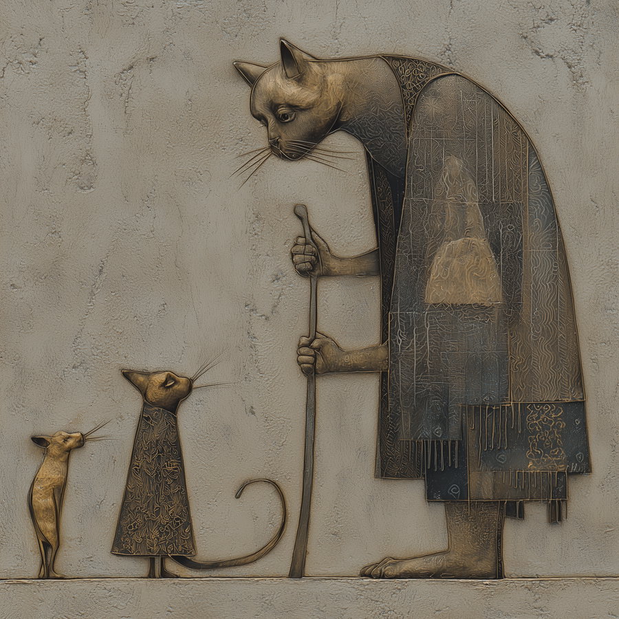 A solitary figure stands in a desolate landscape