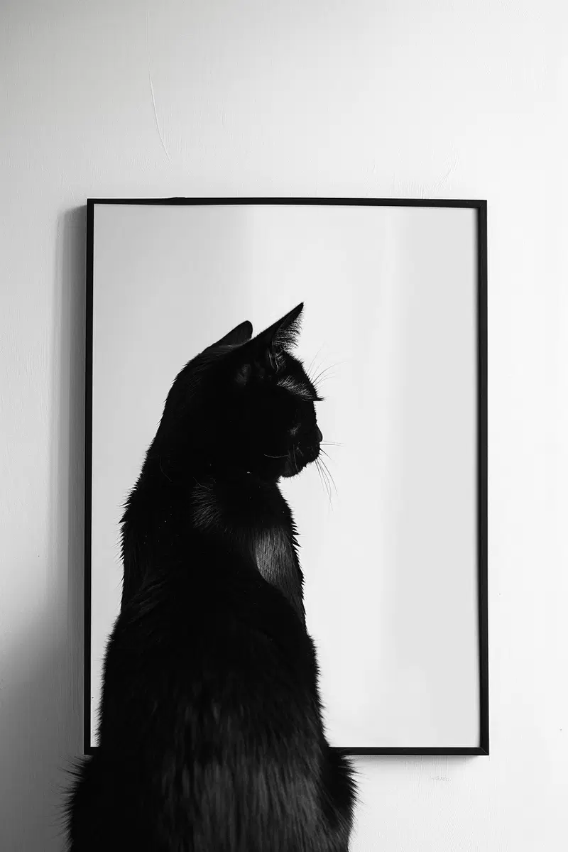 Minimalist Cat Printable Wall Art for Modern Decor
