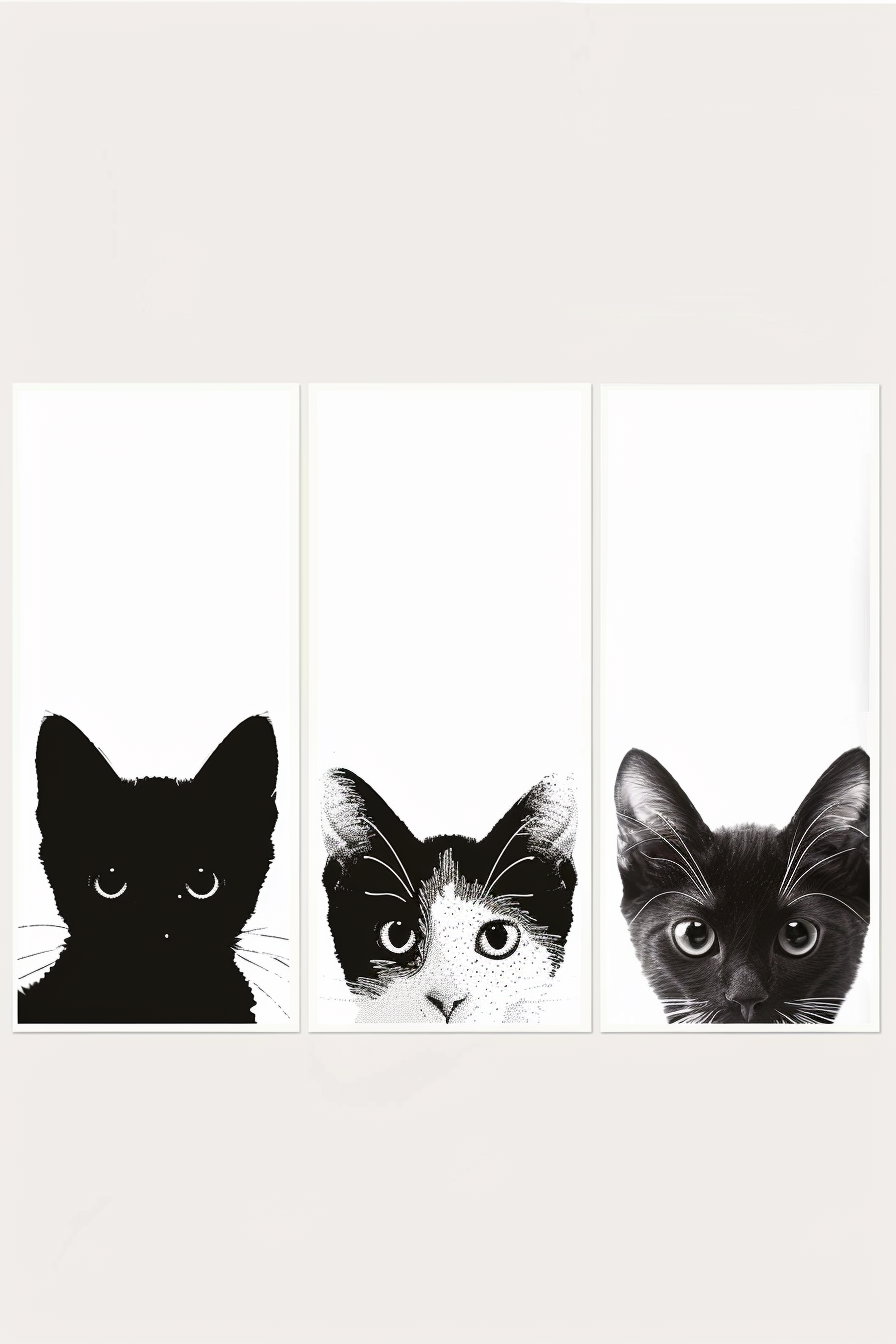 Minimalist cat poster bundle with modern decor style