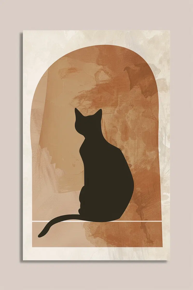 Minimalist Cat Printable Wall Art for Modern Decor