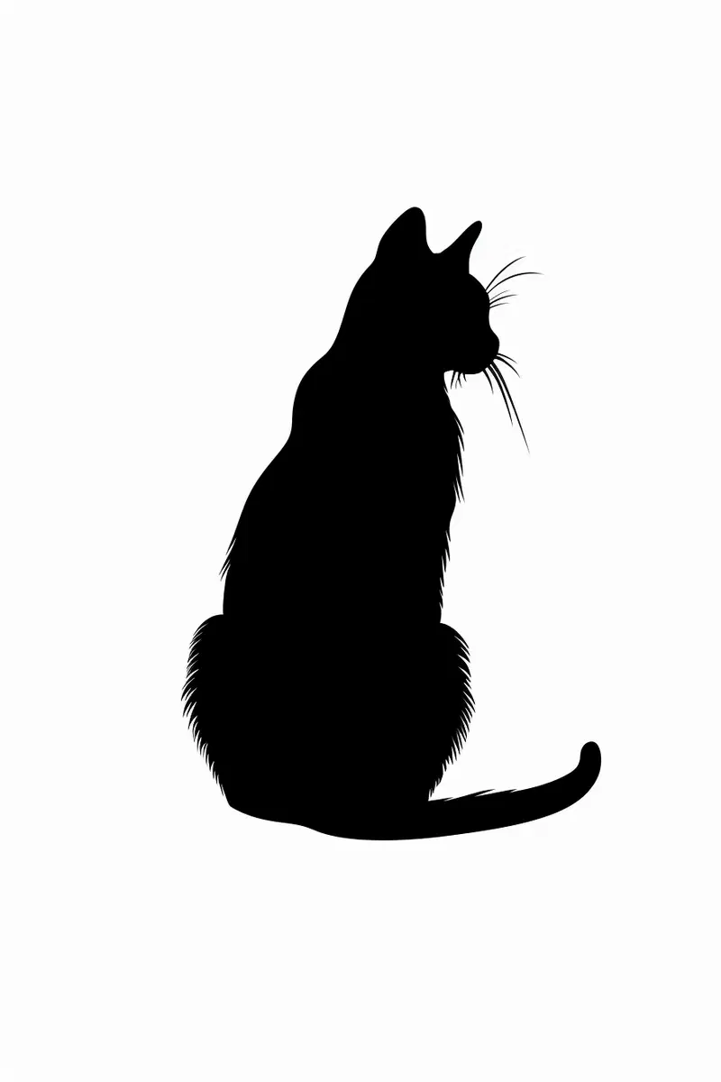 Minimalist Black Cat Printable Wall Art for Modern Decor