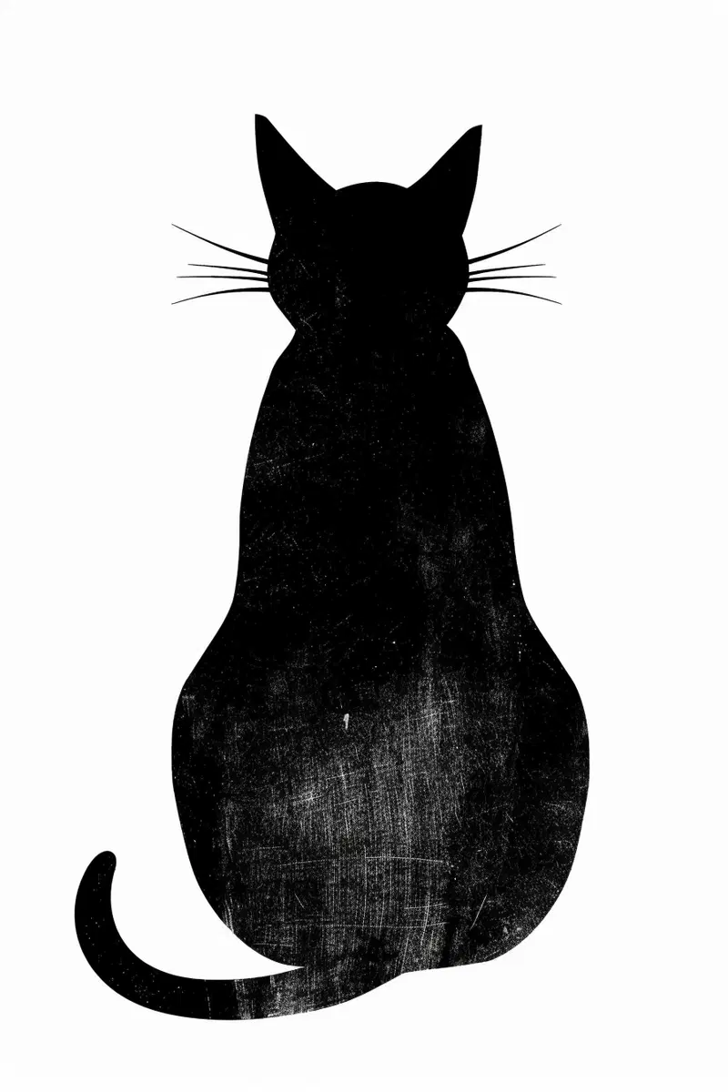 Minimalist Black Cat Printable Wall Art for Modern Decor