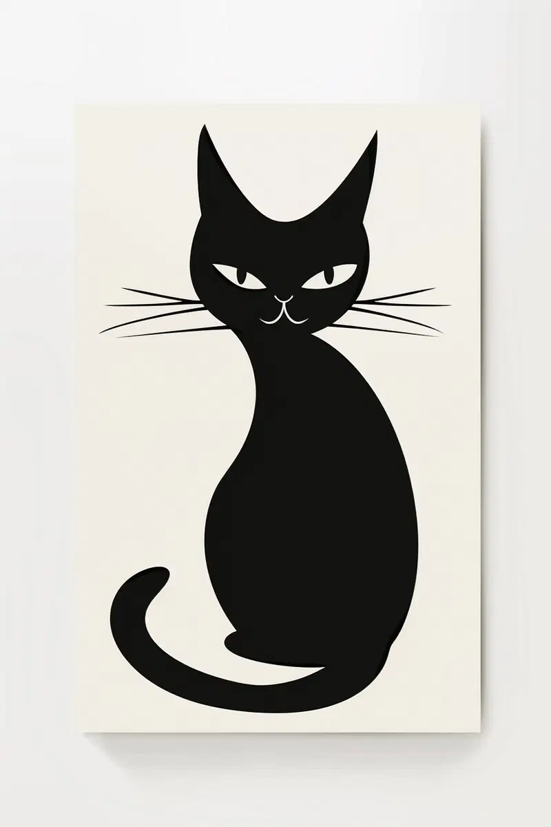 Modern Minimalist Cat Printable Wall Art Decor