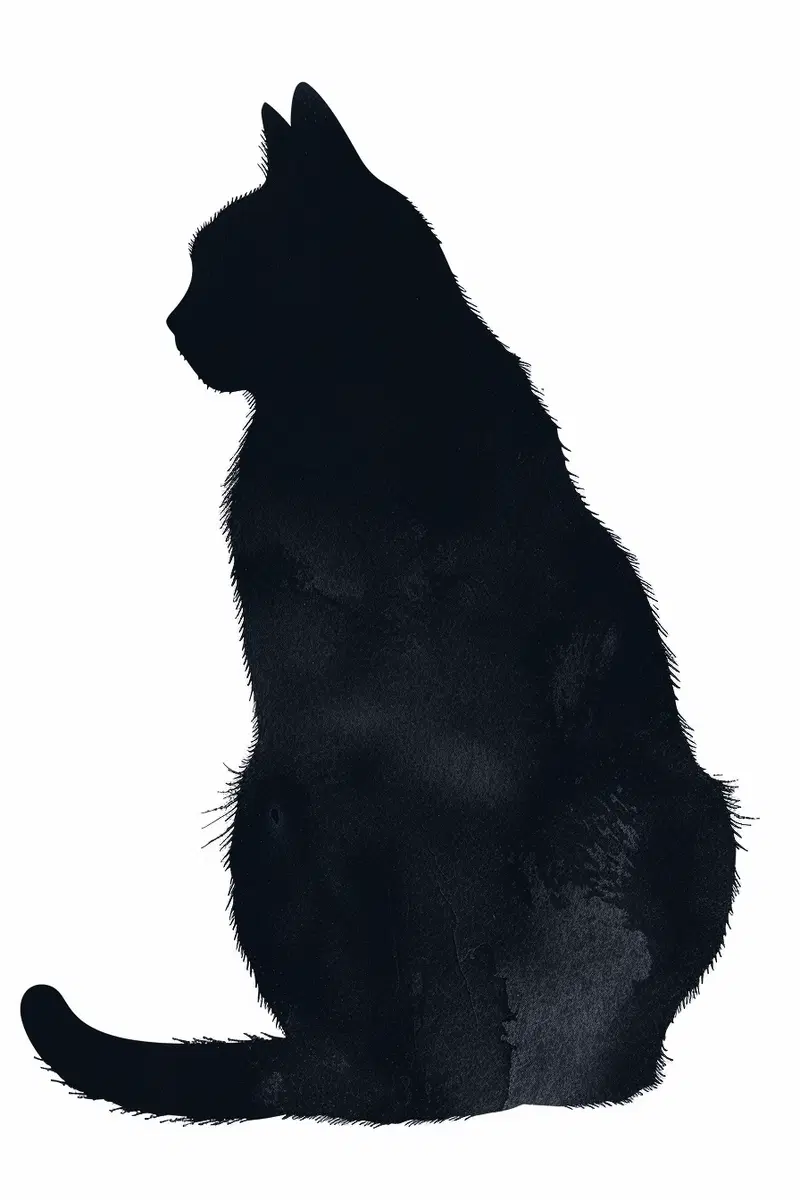 Minimalist Black Cat Printable Wall Art for Modern Decor