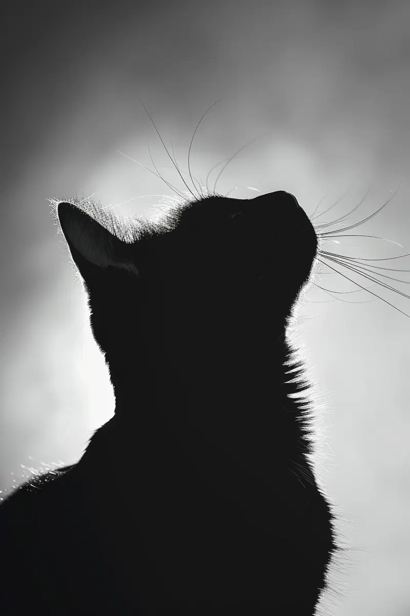 Minimalist Cat Printable Wall Art with Elegant Silhouette Design